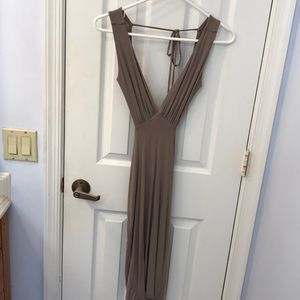•Taupe backless dress•